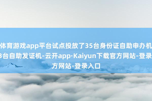 体育游戏app平台试点投放了35台身份证自助申办机和83台自助发证机-云开app·Kaiyun下载官方网站-登录入口