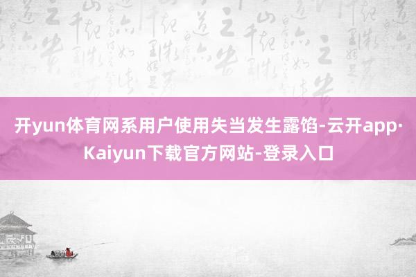 开yun体育网系用户使用失当发生露馅-云开app·Kaiyun下载官方网站-登录入口
