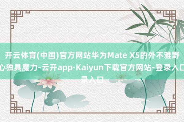 开云体育(中国)官方网站华为Mate X5的外不雅野心独具魔力-云开app·Kaiyun下载官方网站-登录入口
