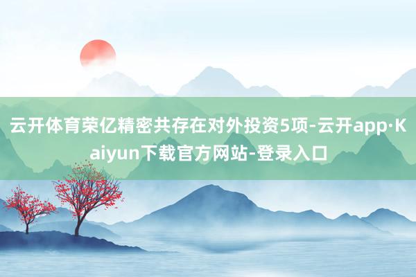 云开体育荣亿精密共存在对外投资5项-云开app·Kaiyun下载官方网站-登录入口
