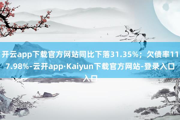开云app下载官方网站同比下落31.35%;欠债率117.98%-云开app·Kaiyun下载官方网站-登录入口