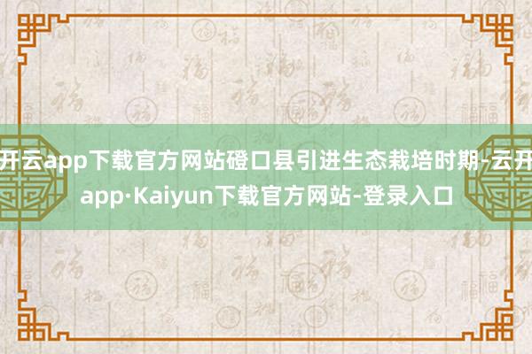 开云app下载官方网站磴口县引进生态栽培时期-云开app·Kaiyun下载官方网站-登录入口
