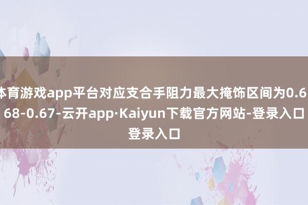 体育游戏app平台对应支合手阻力最大掩饰区间为0.6568-0.67-云开app·Kaiyun下载官方网站-登录入口